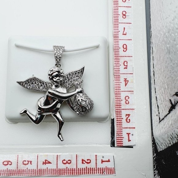 "925 Sterling Silver Plated CZ Pendant, INUS1BR295 - Picture 7 of 9